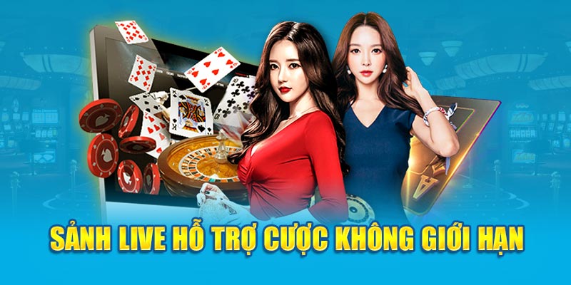 Sảnh live hỗ trợ cược không giới hạn 